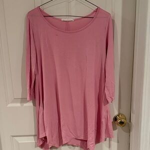 Women's Pink Scoop Neck Tunic Top